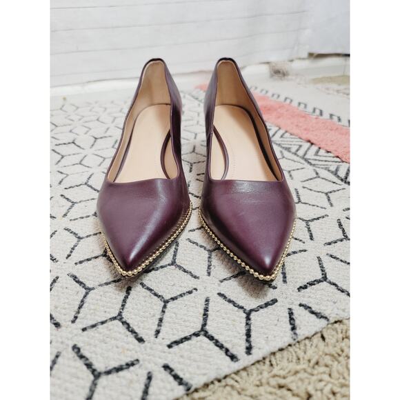 COACH WILLA PUMP IN BURGUNDY PURPLE & GOLD, SZ 8 - Picture 5 of 16